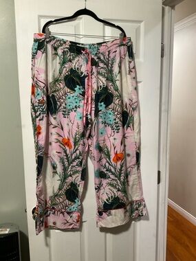 Anthropologie Pink Floral Botanical Lounge Pants